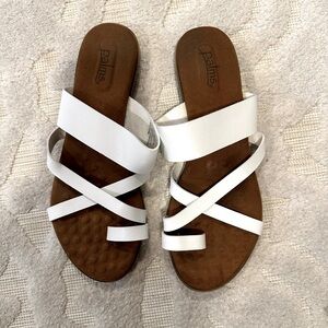 White Sandals Palms The Shoe Dept